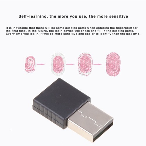 Mini USB Fingerprint Reader Win10 Dongle File Encryption 360° for Touch Security - Afbeelding 4 van 8