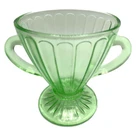 Indiana Glass 1920’s Etched  Depression Green 3 inch Sugar Dish Uranium