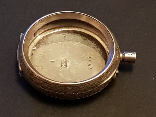Antique c1890-1910 Swiss Hallmarked Sterling Silver Engraved Pocket Watch Case - Picture 4 of 16