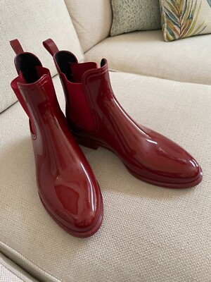 Lemon Jelly Comfy Chelsea Ankle Rain Booties Shoes Women’s Size EU40 Red US 