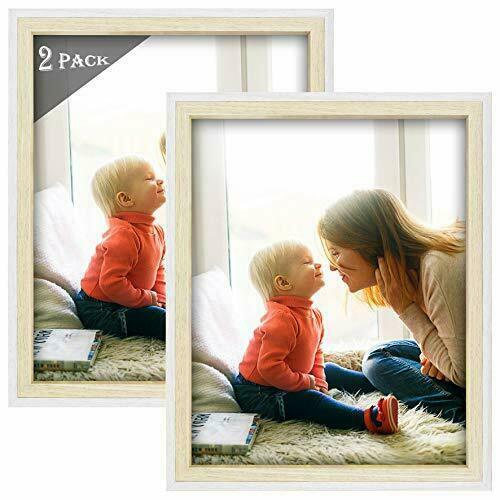 2 Pack White/Beige 8x10 Multicolored Molding Picture Frame Great for Baby Photo