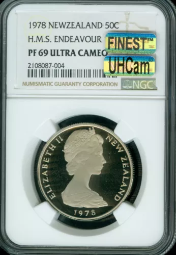1978 NEW ZEALAND 50 CENTS NGC PF69 UCAM MAC ULTRA HEAVY CAM & FINEST SPOTLESS *