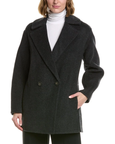 $595 Vince Womens Jacket S Small Charcoal Grey Brushed Wool Blend Car Coat