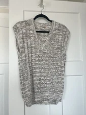 Vtg Strawbridge & Clothier Sweater Adult L  Speckled Chunky Knit Vest Pullover