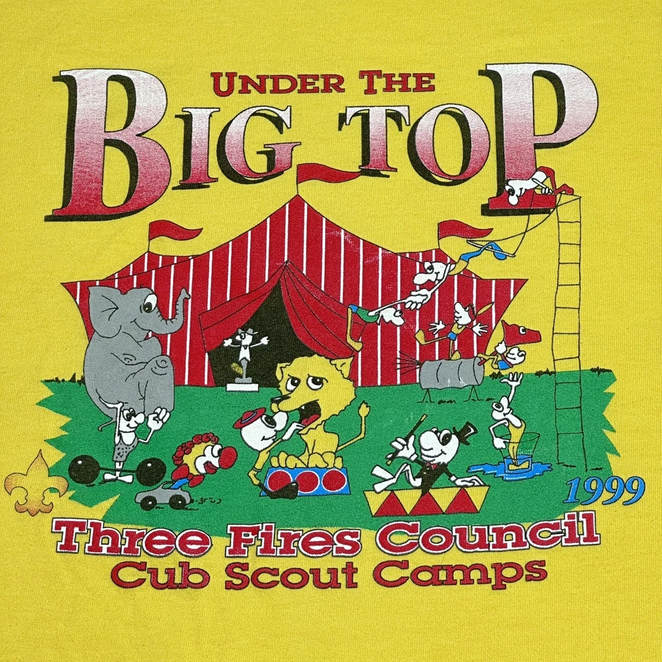 Camiseta de Circo Boy Scouts Under The Big Top Vintage Años 90 1999 Talla XL Juvenil Foto 2 de 4