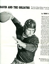 Davey O'Brien Football Magazine Photo Clipping 1 Page R6906