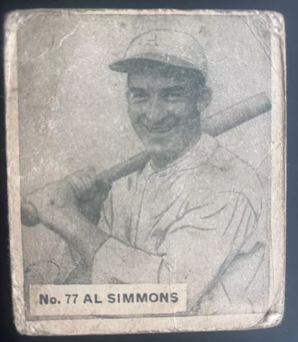 1936 World Wide Gum #77 Al Simmons Canadian Goudey V355 (Poor)