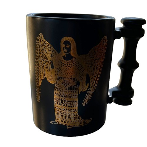Portmeiron Pottery Zodiac by John Cuffley Virgo the Virgin Gold Black Mug - Picture 10 of 15