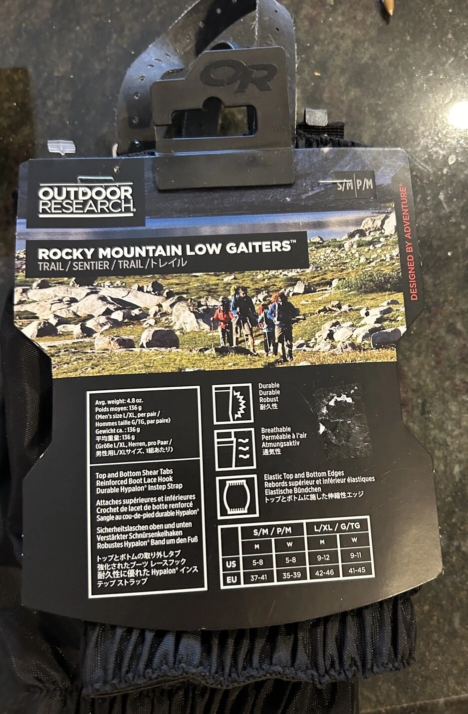 OUTDOOR RESEARCH ROCKY MOUNTAIN LOW GAITERS SIZE-S/M BLACK new with tags
Opens in a new window or ta