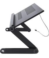 Folding Laptop Desk Table Bed Adjustable Portable Stand Tray Furniture With Fan