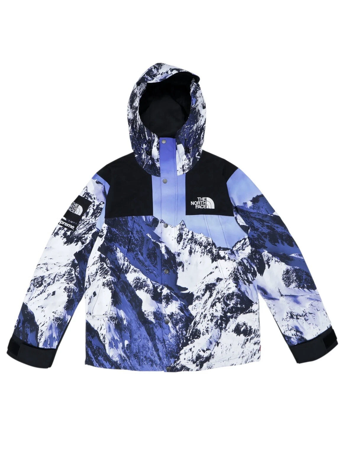 Neuf Supreme The North Face Mountain Parka bleu blanc taille grande authentique rare