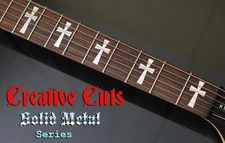 Tony Iommi Cross CHROME Fretboard Marker Inlay Decals for G400 or ANY GUITAR