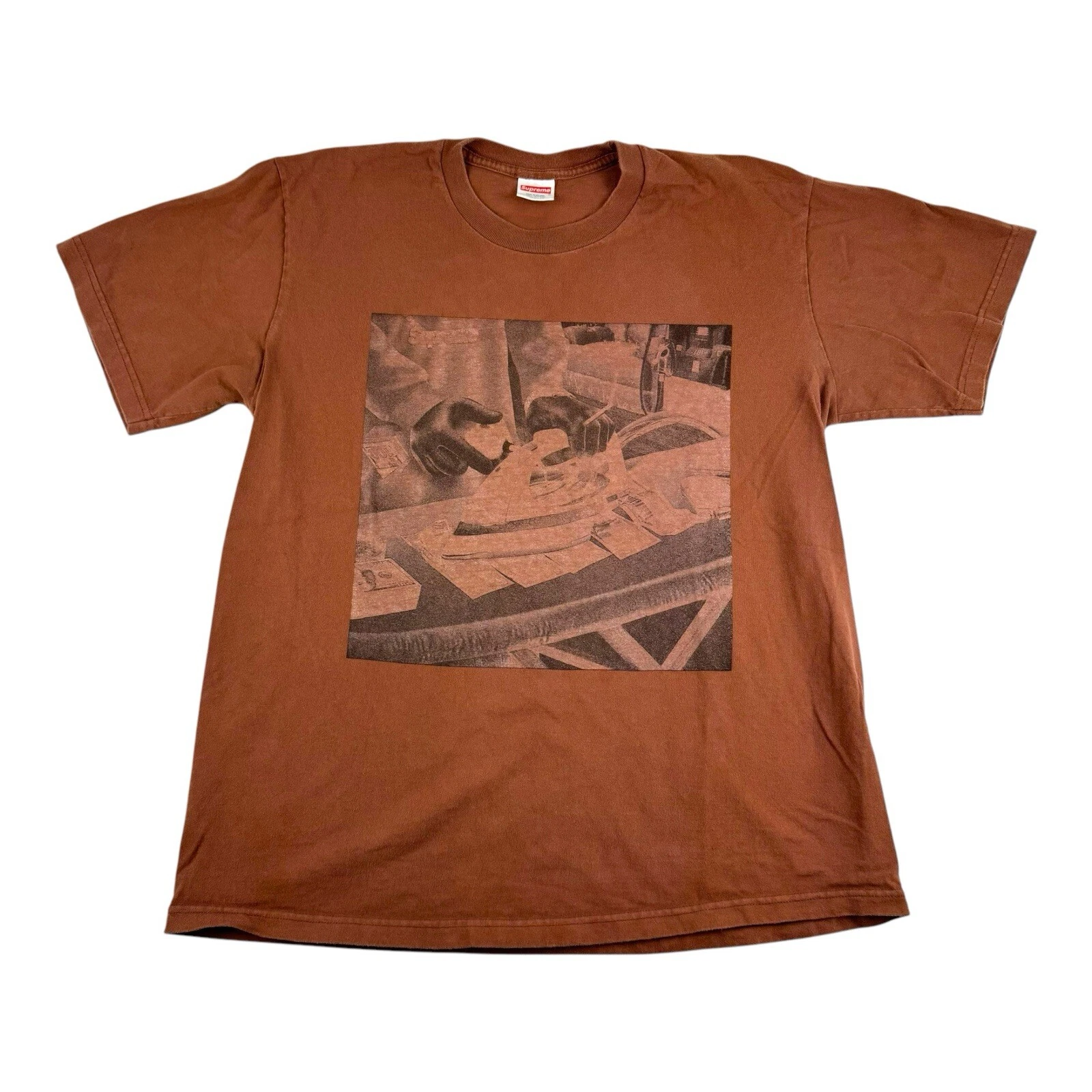 Supreme Gas Tee SS22 en marron délavé homme taille Medium fabriqué aux États Unis