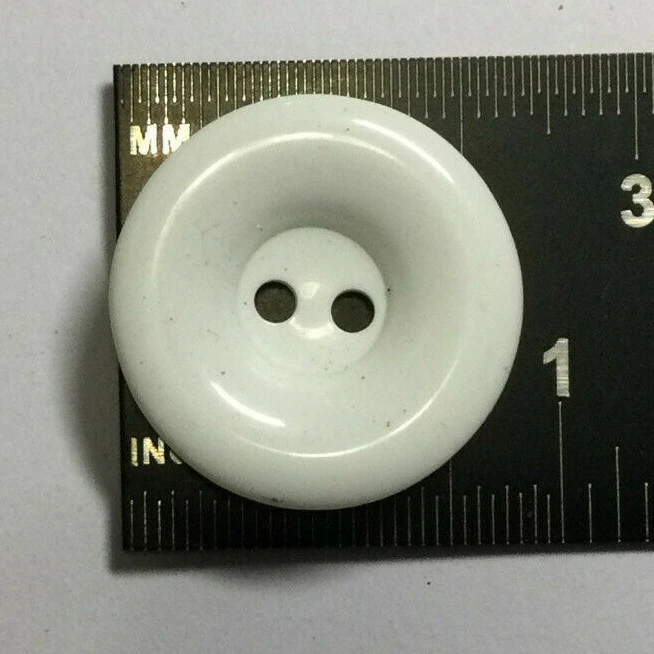 De Italia "Grasa" Blanco Forma "Bagel" Botón Clásico y Limpio 15mm 18mm 23mm 2 Agujeros Foto 3 de 4