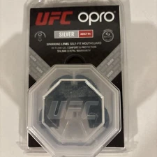UFC Opro Silver Adult Sparring level self fit mouthguard red color NEW