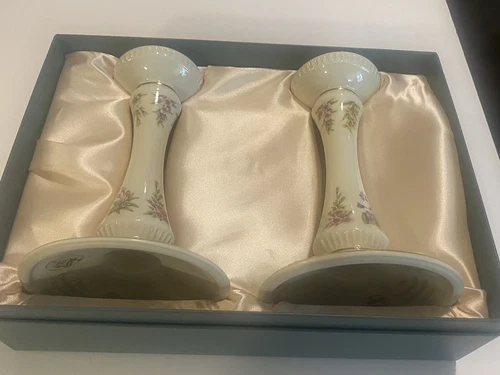 Lenox "The Constitution Candlesticks" Ltd Ed 24 K Gold With Box