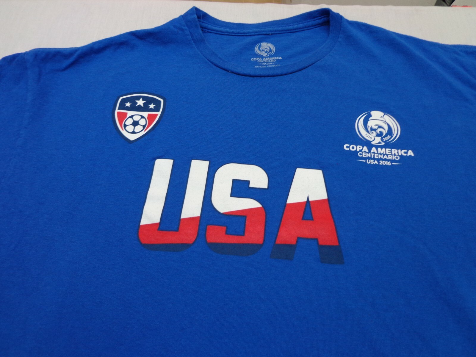 Copa America Centenario USA 2016 T Shirt Soccer Blue  Size XL
