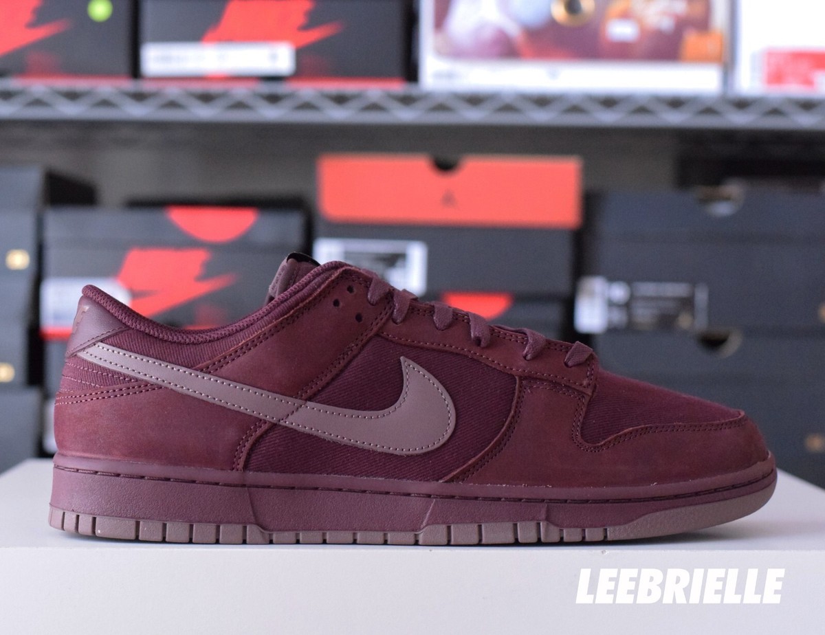 Nike Dunk Low Premium Burgundy Crush FB8895-600 Mens Size