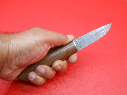 Cuchillo de caza Damasco 2 piezas mango de madera de teca con hermosa funda de cuero WI49 - Imagen 11 de 16
