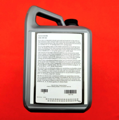 Aceite De Motor Original Volvo 0W-30 (6 Litros) – ACEA A5/B5 – Piezas 1161719 Y 1161711