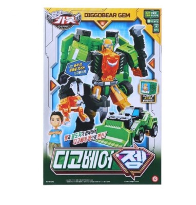 Hello Carbot Diggobear Gem Transformer Robot Bulldozer Action