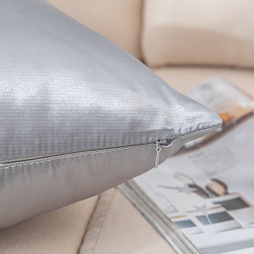 Luxury Crushed Velvet Band & Faux Silk Cushion Covers 43x43 50x50 55x55 60x60 CM - Picture 4 of 37