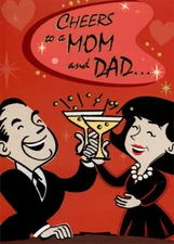 Man and Woman Cheers Mom & Dad Valentine's Day Card by Designer Greetings