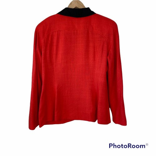 NWT Women’s Blazer CJ Adams By PSI Red With Black, Zip, Size 14 Dillards $200 - Picture 5 of 12