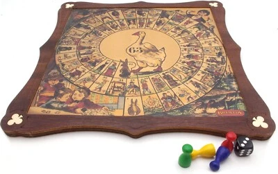 BRIMTOY Game of Goose, traditional wooden board game