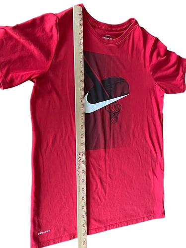 Nike Tee Swoosh Dri Fit Unisex SZ XL Teen Short Sleeve Red - Picture 3 of 8