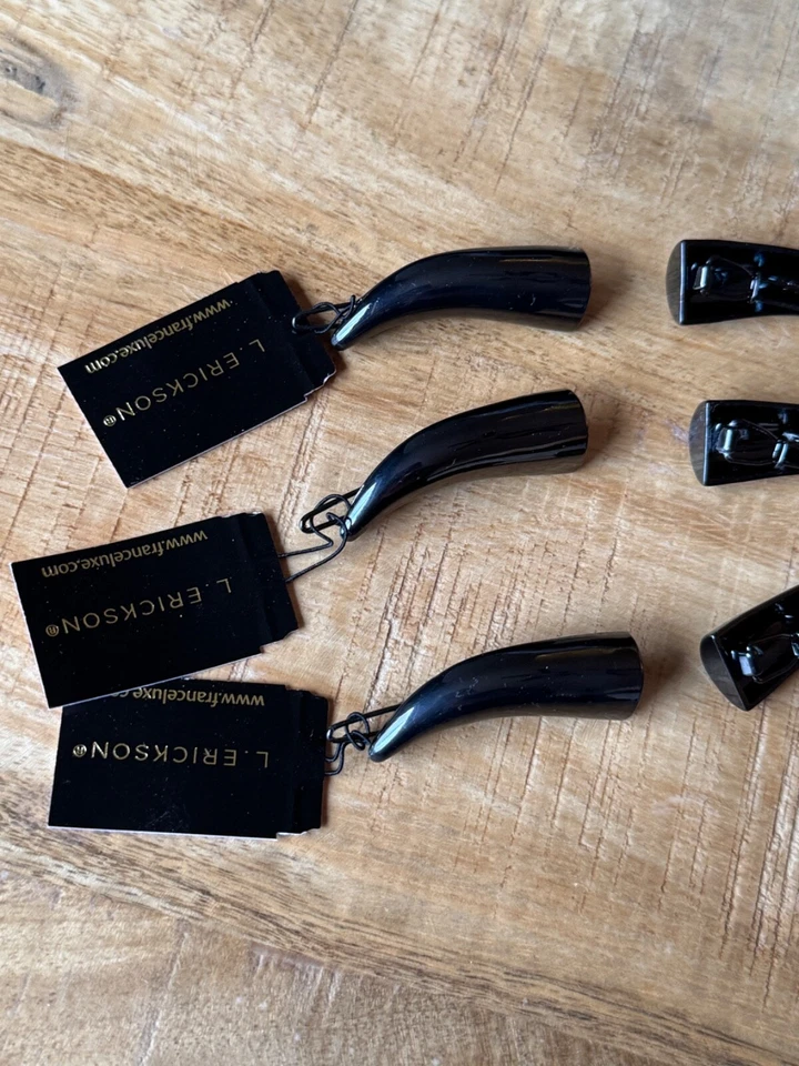 Juego de 3 pares de pinzas para el cabello y pasadores negros L. Erickson elegantes curvos nuevos con etiquetas Foto 3 de 4