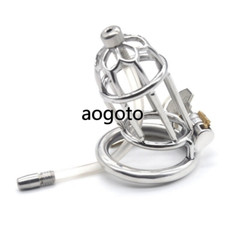 Stainless Steel Male Chastity Cage Device for Men Long Metal Locking Belt