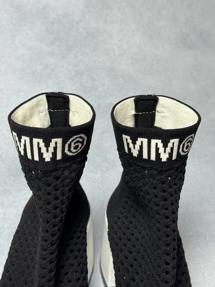 Maison Margiela Mesh Sock Ankle Boots Black Tabi Women's Size 37 US 6.5 - Image 4 of 4