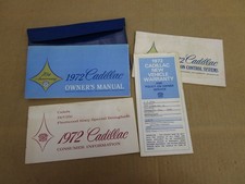 1972 Cadillac Deville Fleetwood Calais Eldorado Owners Manual Original