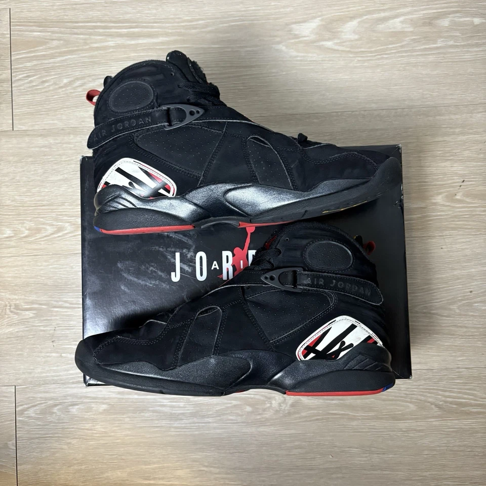 Air Jordan 8 Retro Mid Playoff 2023 Negro Rojo Blanco Gamuza 305381-062 Talla 11 Foto 3 de 4