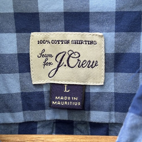 J. Crew - Camisa Guinga Azul - Hombres L - 17 x 37.5 - 2 Capas 100% Algodón - Delgada - NUEVA CON ETIQUETAS - Imagen 4 de 13