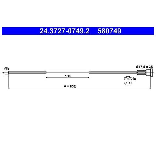 Handbremsseil Hinten Rechts FüR Opel Tigra X04 1.2 1.4 1.8 04 Bis 09 ATE Z13DT-image