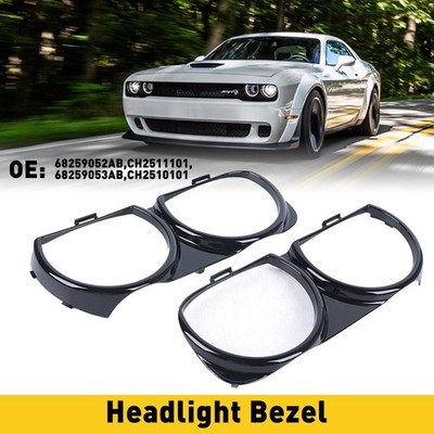 FOR DODGE CHALLENGER 2015-2020 RIGHT LEFT HEADLIGHT BEZELS TRIM HEAD LIGHT PAIR
