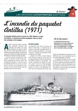 CATASTROPHE MARITIME / L'Incendie du paquebot ANTILLES (1971) /FICHE DOC. PHOTOS
