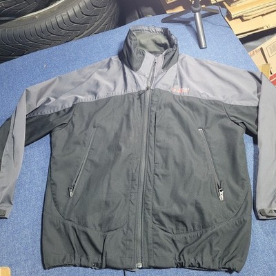 AIGLE ACTIMUM Waterproof Windbreaker Jacket Mens L Black Grey Zip Up Outdoor
