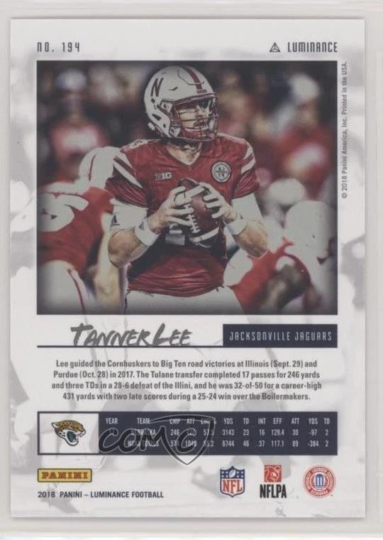 2018 Panini Luminance Rookie Blue Luminance /99 Tanner Lee #194 Rookie RC - Image 2 of 2