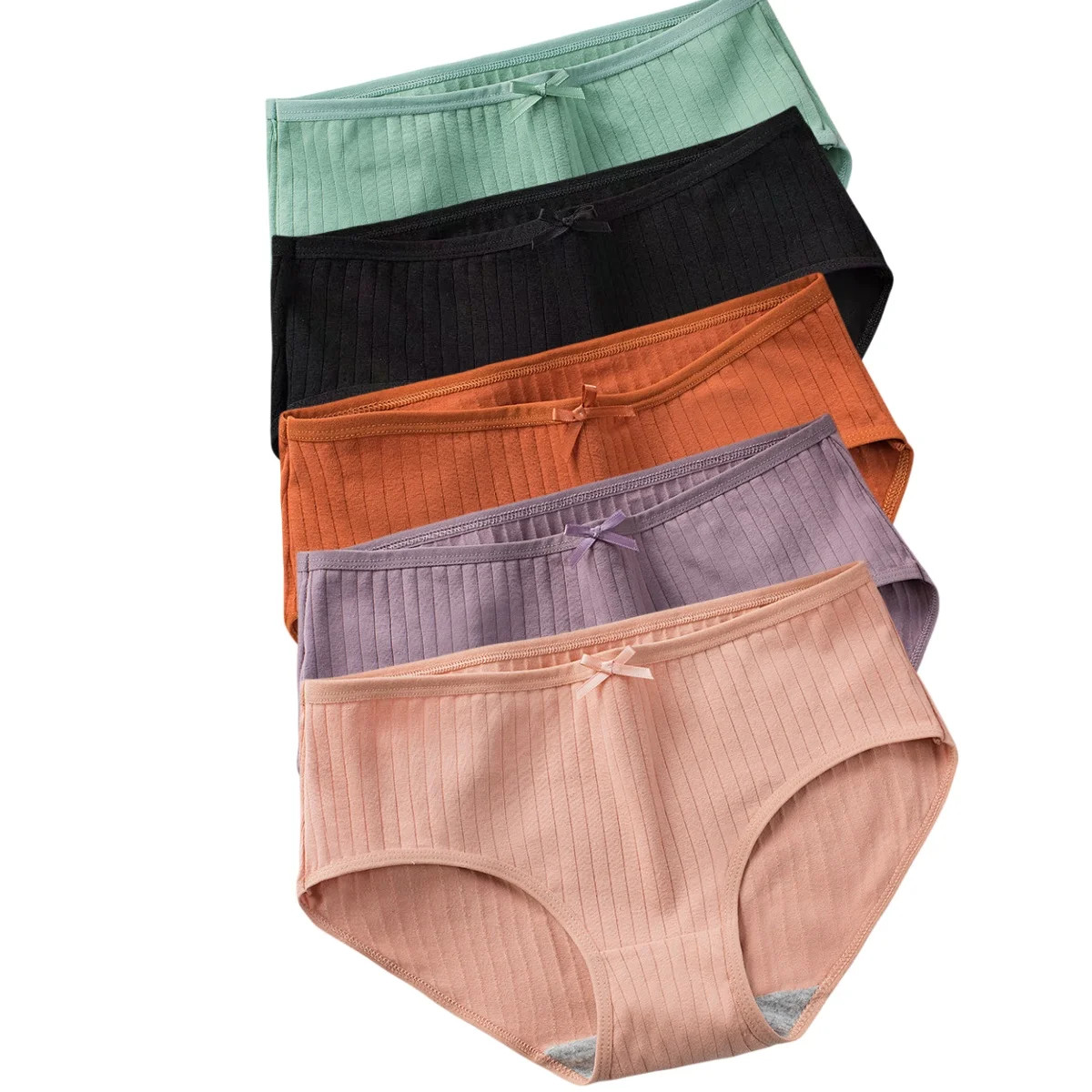 Low Rise Cotton Briefs Underwear Breathable Comfort Women's Brief 5 Pcs thumbnail 16