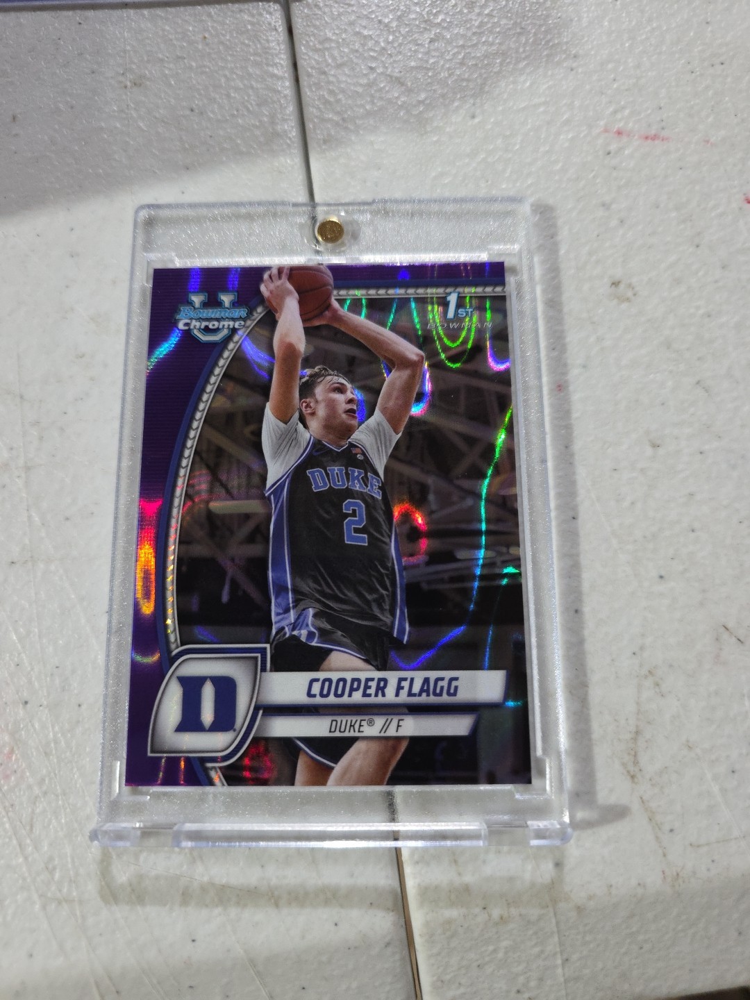 2024-25 Bowman U Chrome Cooper Flagg #16 Purple Lava Refractor Duke Mavericks 🏀