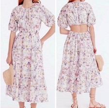 J. Crew x Flora Obscura Cutout Dress Kaleidoscope Floral Boho Indie Whimsical 6