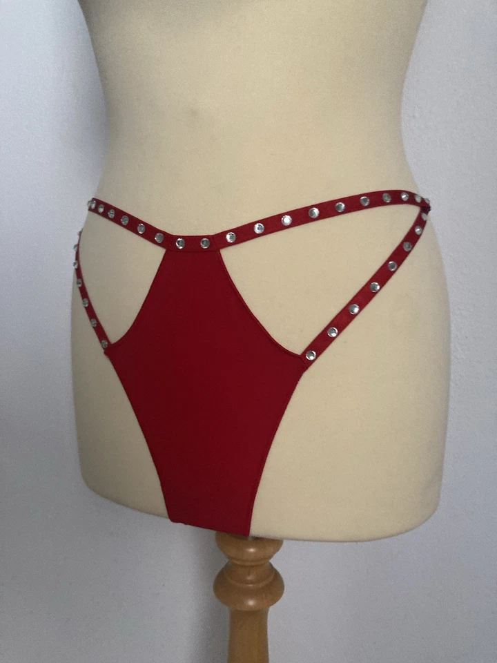 Tezenis String Tanga mit Steinchen G-String Rot Sexy NEU mit Etikett - Bild 4 von 4