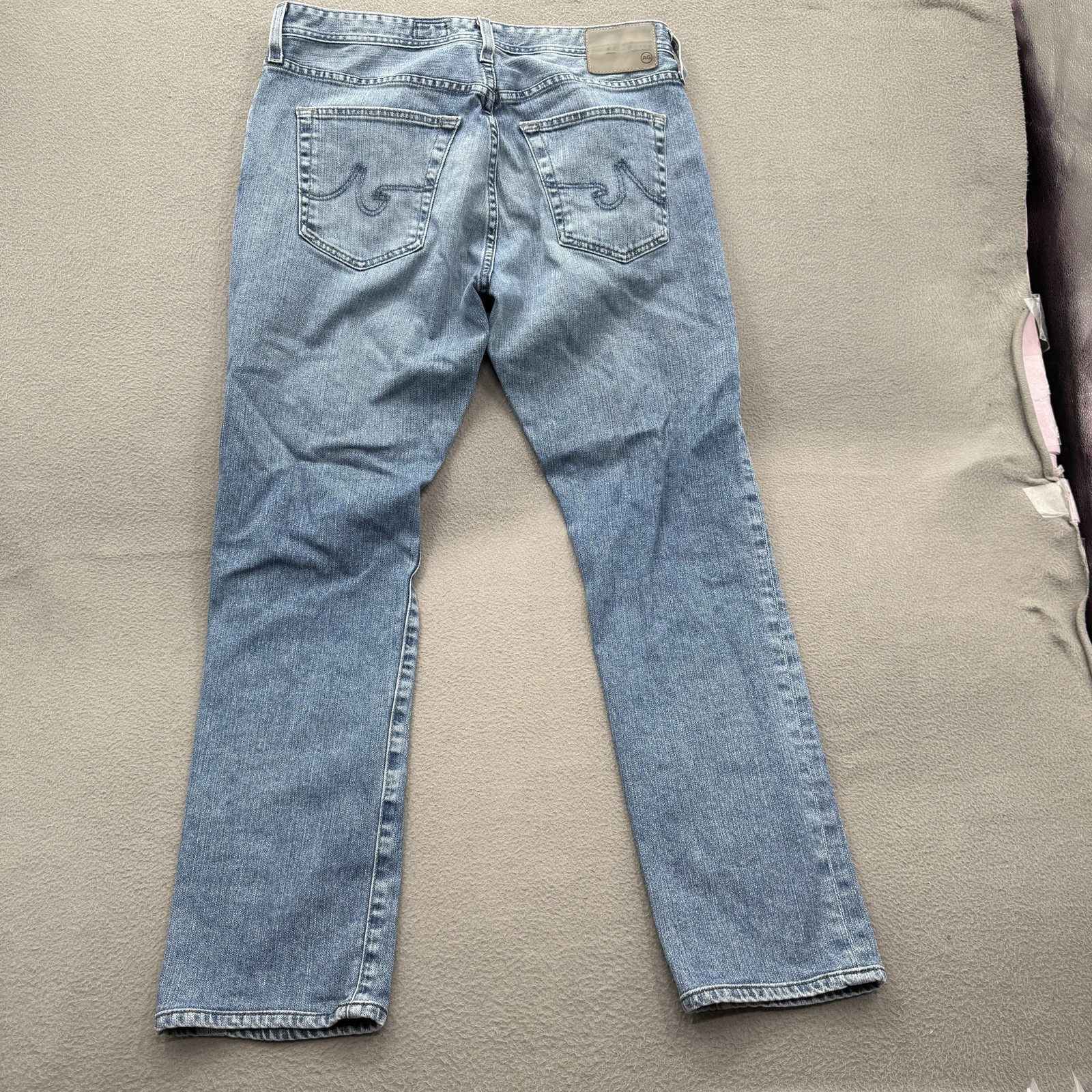 AG Adriano Goldschmied Everett Jeans Mens 33x32 Light Wash Blue Slim Straight thumbnail 2