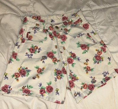 Vintage Bongo Denim Shorts Women s Juniors Floral High Waist 90s Retro size 7
