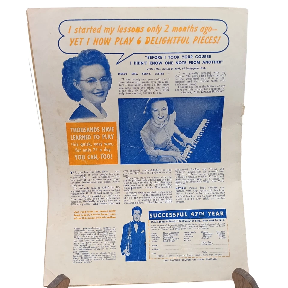 Vintage Hit Parader музыкальный журнал, июнь 1945 Top Tunes песни из фильмов - Изображение 3 из 3