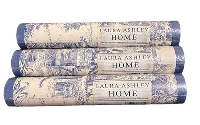 3 Laura Ashley HOME House Party Wallpaper Border French Country Blue Toile 10  W