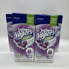 Lot of 6 Wylers Light Pitcher Packs Water Drink Mix Pitcher Packets Grape Flavor